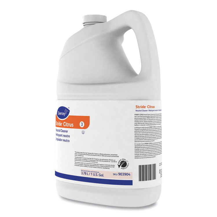 Diversey™ Stride Neutral Cleaner, Citrus, 1 gal, 4 Bottles/Carton (DVO903904)