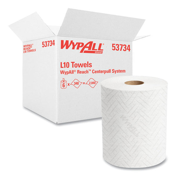 WypAll® Reach System Roll Towel, 1-Ply, 11 x 7, White, 340/Roll, 6 Rolls/Carton (KCC53734)