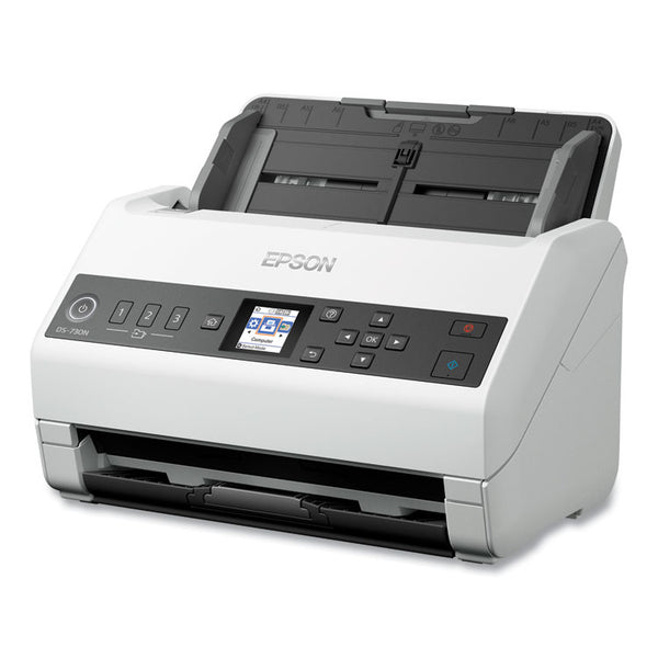 Epson® DS-730N Network Color Document Scanner, 600 dpi Optical Resolution, 100-Sheet Duplex Auto Document Feeder (EPSB11B259201)