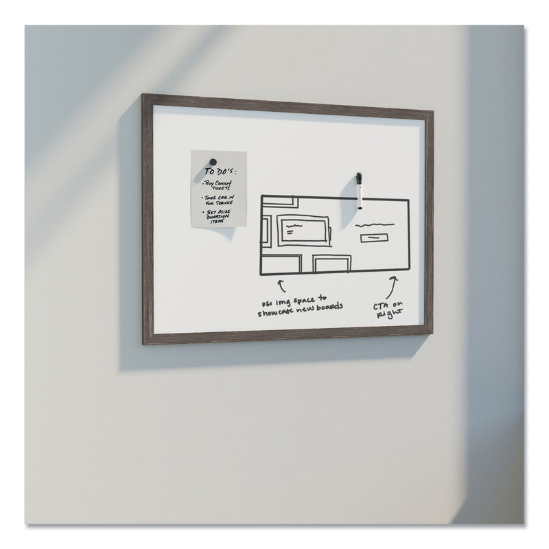 U Brands Magnetic Dry Erase Board with Rustic Frame, 36" x 24" (Actual Size: 35" x 23"), White Surface, Brown Wood Frame (UBR4890U0001) Each