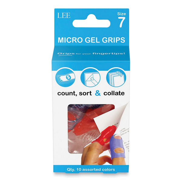 LEE Tippi Micro-Gel Fingertip Grips, Size 7, Medium, Assorted, 10/Pack (LEE61070) Pack of 10