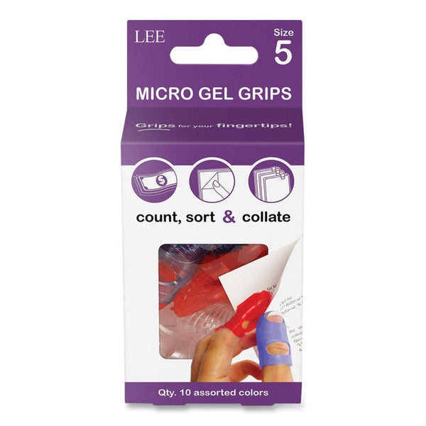 LEE Tippi Micro-Gel Fingertip Grips, Size 5, Small, Assorted, 10/Pack (LEE61050) Pack of 10