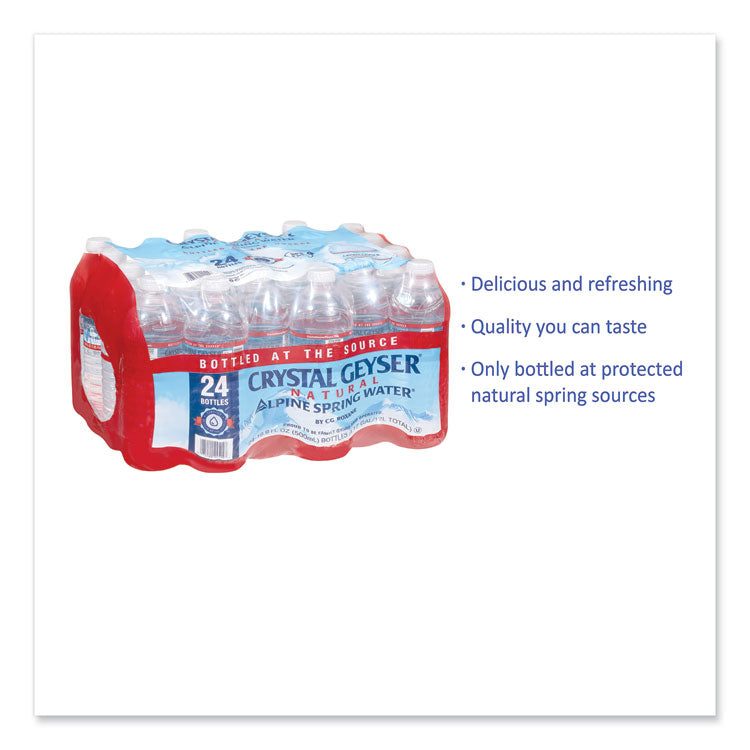 Crystal Geyser® Alpine Spring Water, 16.9 oz Bottle, 24/Carton (CGW24514CT)