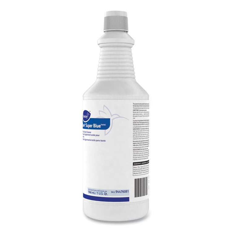 Diversey™ Crew Super Blue Mild Acid Bowl Cleaner, Citrus, 32 oz Squeeze Bottle, 12/Carton (DVO94476081)