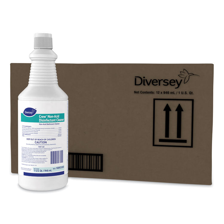 Diversey™ Crew Neutral Non-Acid Bowl and Bathroom Disinfectant, 32 oz Squeeze Bottle, 12/Carton (DVO100925283)