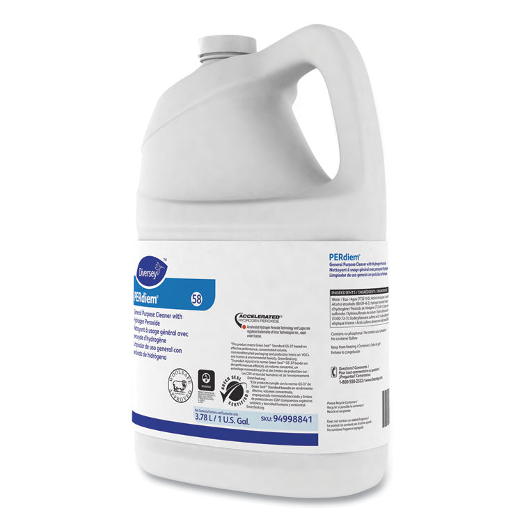 Diversey™ PERdiem Concentrated General Purpose Cleaner - Hydrogen Peroxide, 1 gal, Bottle (DVO94998841) Case of 4