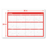 Erasable Wall Calendar, 24 x 36, White/Red Sheets, 12-Month (Jan to Dec): 2025 (UNV71004) Each