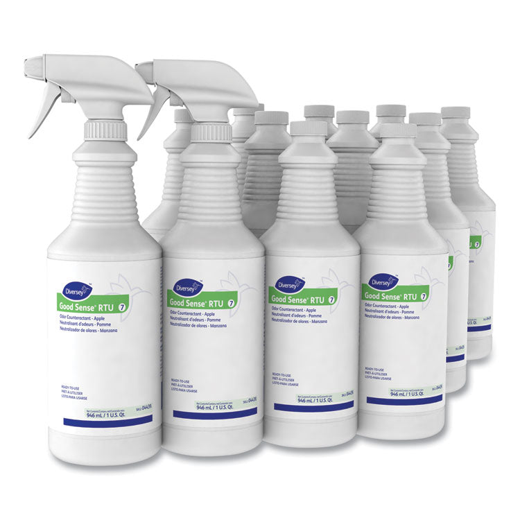 Diversey™ Good Sense RTU Liquid Odor Counteractant, Apple Scent, 32 oz Spray Bottle, 12/carton (DVO04439) Case of 12