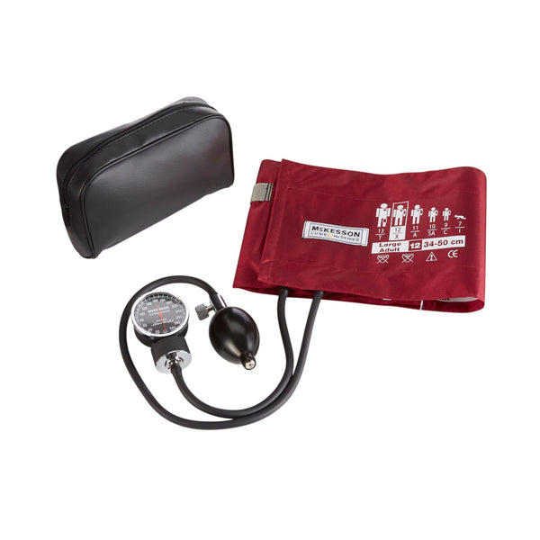 McKesson LUMEON™ Aneroid Sphygmomanometer Unit Large Adult Cuff Nylon Cuff 34 - 50 cm Pocket Aneroid (803187_CS) 20/CS