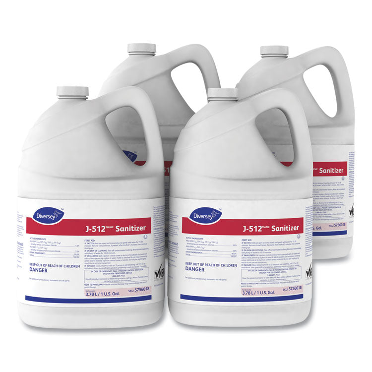 Diversey™ J-512TM/MC Sanitizer, 1 gal Bottle, 4/Carton (DVO5756018)