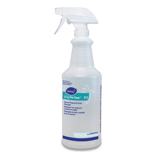 Diversey™ Pan Clean Spray Bottle, 32 oz, Clear, 12/Carton (DVOD95007826)