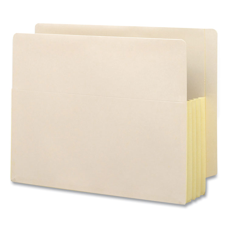Smead™ Manila End Tab File Pockets with Tyvek-Lined Gussets, 3.5" Expansion, Letter Size, Manila, 10/Box (SMD75164) Pack of 10