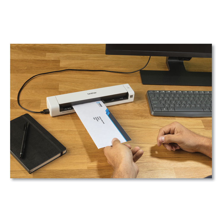 Brother DS-740D Duplex Compact Mobile Document Scanner, 600 dpi Optical Resolution, 1-Sheet Duplex Auto Document Feeder (BRTDS740D) Each