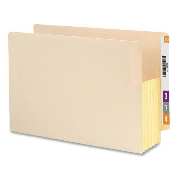 Smead™ Manila End Tab File Pockets with Tyvek-Lined Gussets, 5.25" Expansion, Legal Size, Manila, 10/Box (SMD76174)