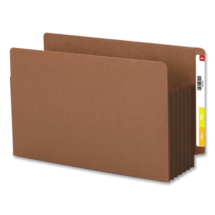 Smead™ Redrope Drop-Front End Tab File Pockets, Fully Lined 6.5" High Gussets, 5.25" Expansion, Legal Size, Redrope/Brown, 10/Box (SMD74691)