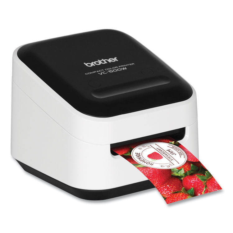 Brother VC-500W Versatile Compact Color Label and Photo Printer with Wireless Networking, 7.5 mm/s Print Speed, 4.4 x 4.6 x 3.8 (BRTVC500W) Each