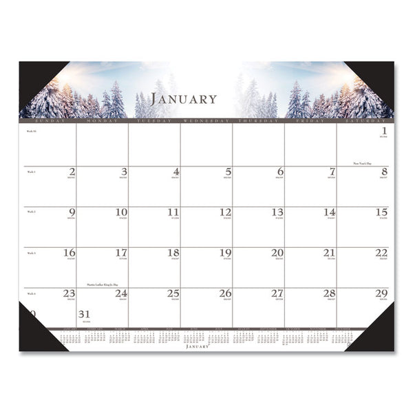 House of Doolittle™ Recycled Full-Color Monthly Desk Pad Calendar, Nature Photography, 22 x 17, Black Binding/Corners,12-Month (Jan to Dec): 2026 (HOD140HD) Each