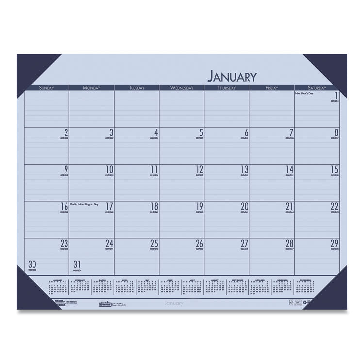 House of Doolittle™ EcoTones Recycled Monthly Desk Pad Calendar, 22 x 17, Sunset Orchid Sheets, Cordovan Corners, 12-Month (Jan to Dec): 2026 (HOD12473) Each
