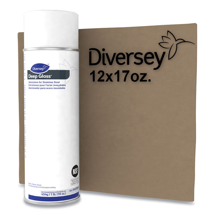 Diversey™ Deep Gloss Stainless Steel Maintainer, 16 oz Aerosol Spray, 12/Carton (DVO94970590)