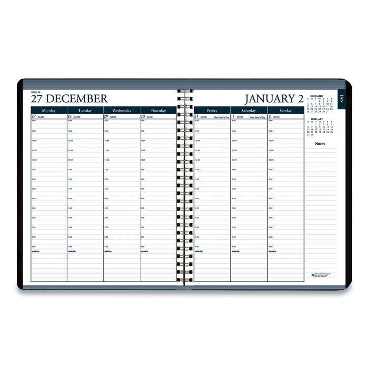 House of Doolittle™ Recycled Monthly Weekly 7 Day Planner, 8.75 x 6.88, Black Cover, 12-Month (Jan to Dec): 2026 (HOD286802) Each