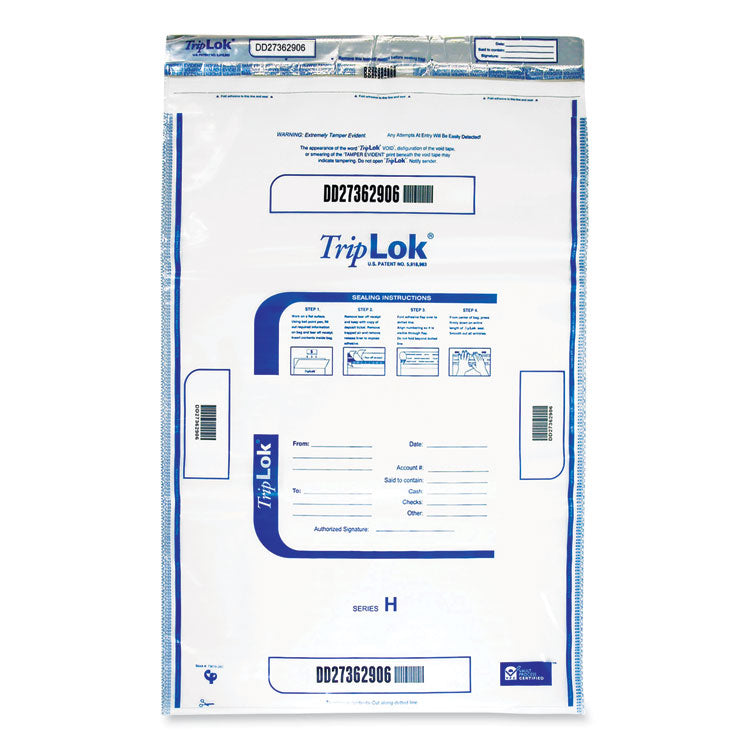 TripLOK™ Deposit Bag, Plastic, 12 x 16, Clear, 100/Pack (CNK585040) Pack of 100