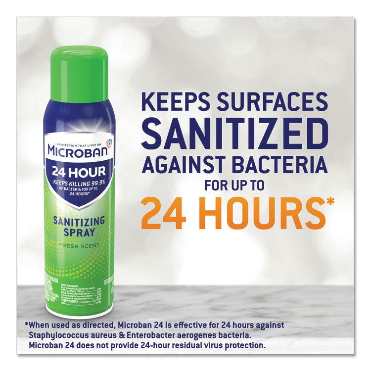 Microban® 24-Hour Disinfectant Sanitizing Spray, Fresh Scent, 12.5 oz Aerosol Spray, Each (PGC48774)