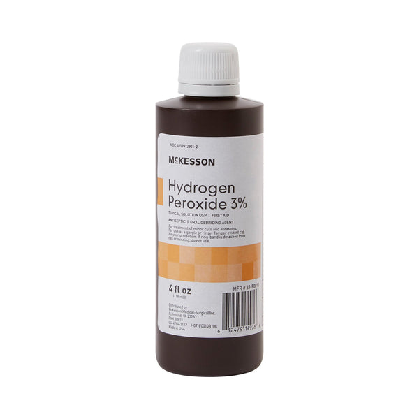 McKesson Brand Antiseptic Hydrogen Peroxide Topical Liquid 4 oz. Bottle (141564_EA) 1/EA