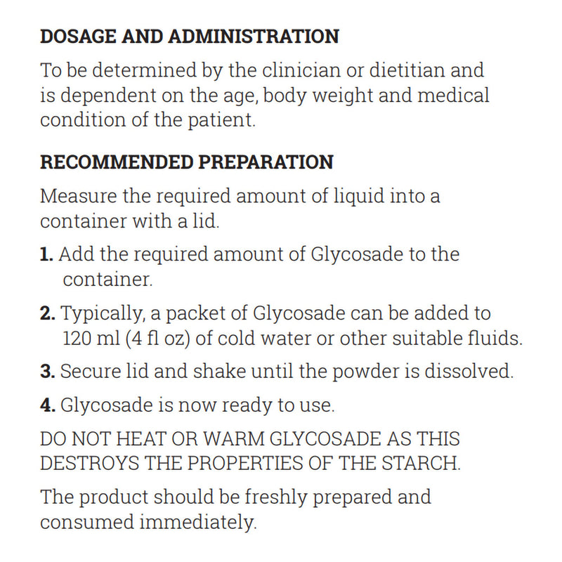 Glycosade® Oral Supplement Unflavored Powder 60 Gram Individual Packet (1137879_EA) 1/EA