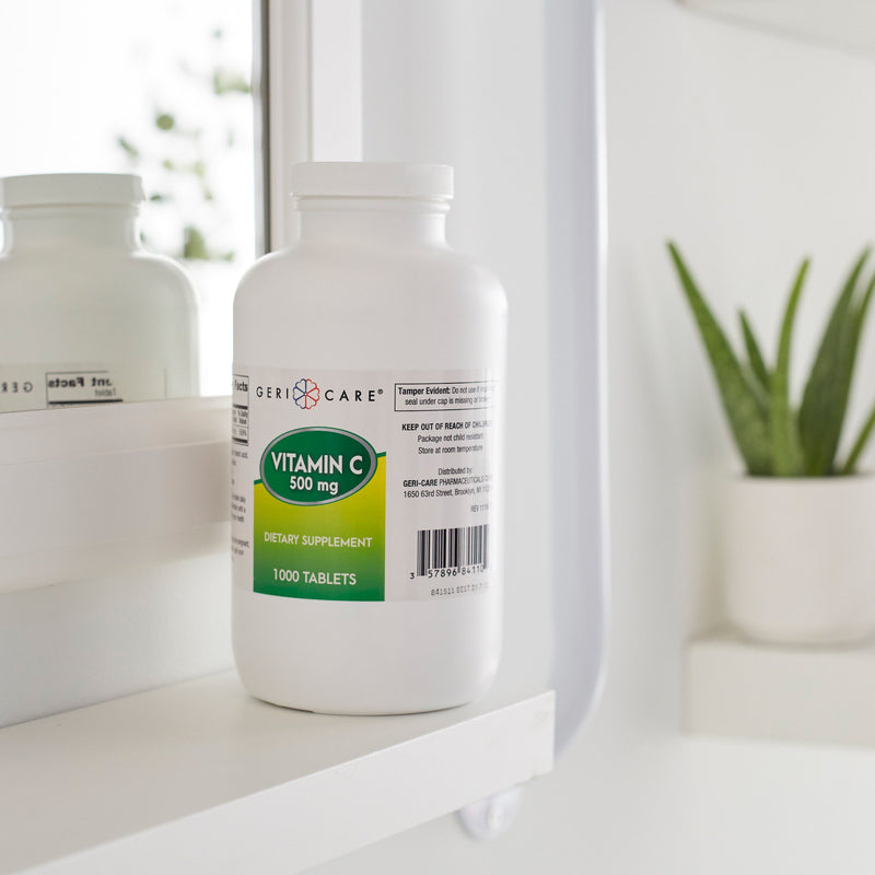 Geri-Care® Vitamin C Supplement Ascorbic Acid 500 mg Strength Tablet 1,000 per Bottle (633787_BT) 1/BT
