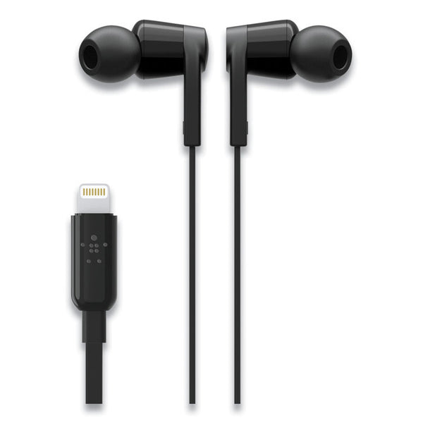 Belkin® SOUNDFORM Headphones with Lightning Connector, 44" Cord, Black (BLKG3H0001BTBLK) Each