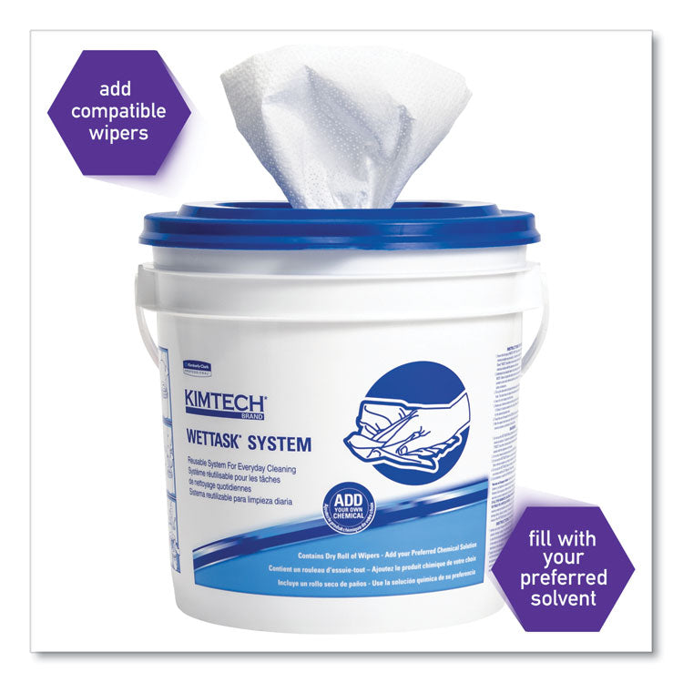 WypAll® WetTask Customizable Wet Wiping System Bucket, White/Blue, 4/Carton (KCC51677) Case of 4