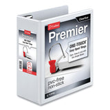 Cardinal® Premier Easy Open ClearVue Locking Slant-D Ring Binder, 3 Rings, 4" Capacity, 11 x 8.5, White (CRD10340) Each