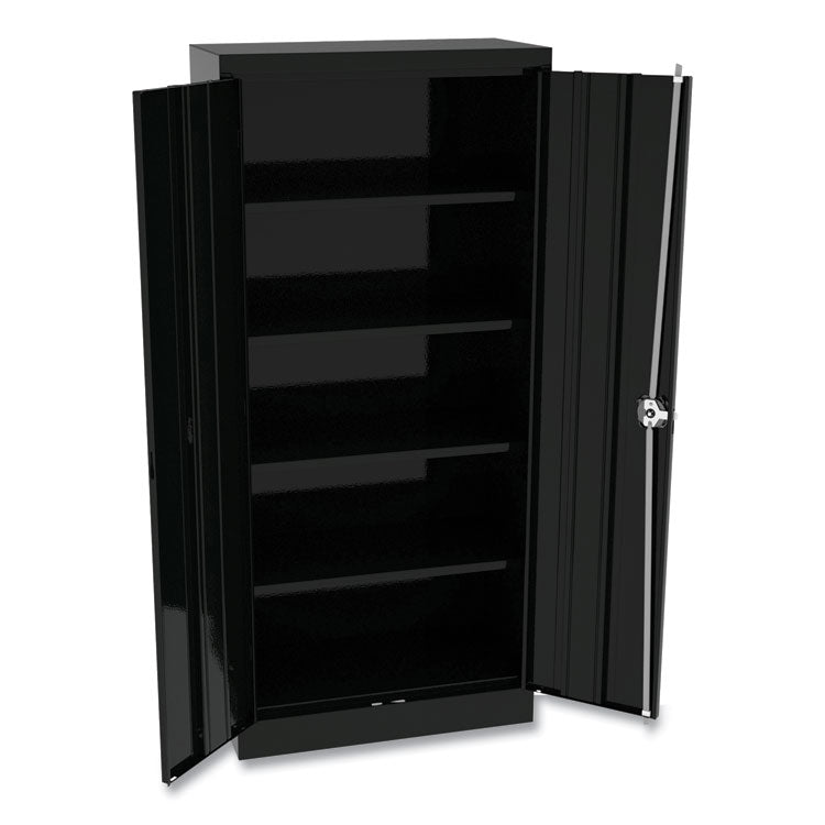 Alera® Space Saver Storage Cabinet, Four Fixed Shelves, 30w x 15d x 66h, Black (ALECM6615BK)