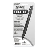 Sharpie® Water-Resistant Ink Porous Point Pen, Stick, Fine 0.4 mm, Black Ink, Black Barrel, 4/Pack (SAN1742661) Pack of 4