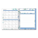 Lindley Weekly/Monthly Planner, Floral Artwork, 11 x 8.5, White/Blue/Green Cover, 12-Month (Jan to Dec): 2025 (BLS100654) Each