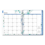 Lindley Weekly/Monthly Planner, Floral Artwork, 11 x 8.5, White/Blue/Green Cover, 12-Month (Jan to Dec): 2025 (BLS100654) Each