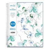 Lindley Weekly/Monthly Planner, Floral Artwork, 11 x 8.5, White/Blue/Green Cover, 12-Month (Jan to Dec): 2025 (BLS100654) Each