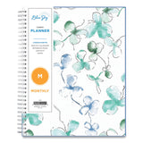 Lindley Monthly Planner, Floral Artwork, 10 x 8, White/Blue/Green Cover, 12-Month (Jan to Dec): 2025 (BLS101582) Each