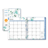 Lindley Monthly Planner, Floral Artwork, 10 x 8, White/Blue/Green Cover, 12-Month (Jan to Dec): 2025 (BLS101582) Each