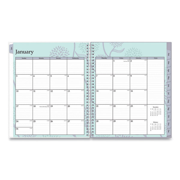 Rue Du Flore Monthly Planner, Floral Artwork, 10 x 8, Jade/Lavender Cover, 12-Month (Jan to Dec): 2025 (BLS101605) Each