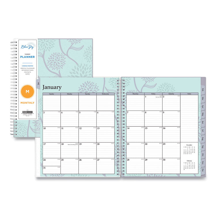 Rue Du Flore Monthly Planner, Floral Artwork, 10 x 8, Jade/Lavender Cover, 12-Month (Jan to Dec): 2025 (BLS101605) Each