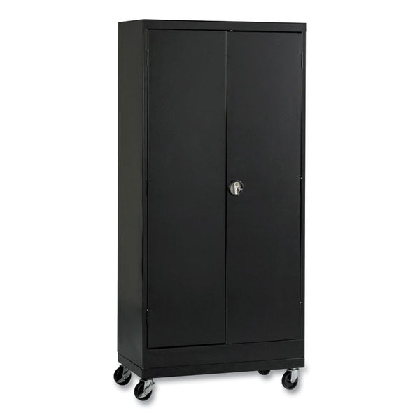 Alera® Assembled Mobile Storage Cabinet, with Adjustable Shelves 36w x 24d x 66h, Black (ALECM6624BK)