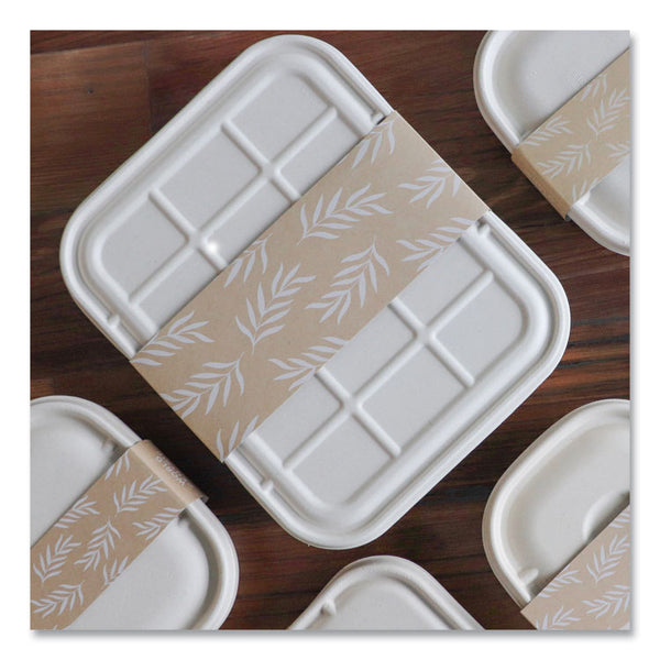 World Centric® Fiber Container Sleeves, World Centric Leaf Design, 7.5" x 10" x 3.25", Natural, Paper, 800/Carton (WORSLPATR60) Case of 800