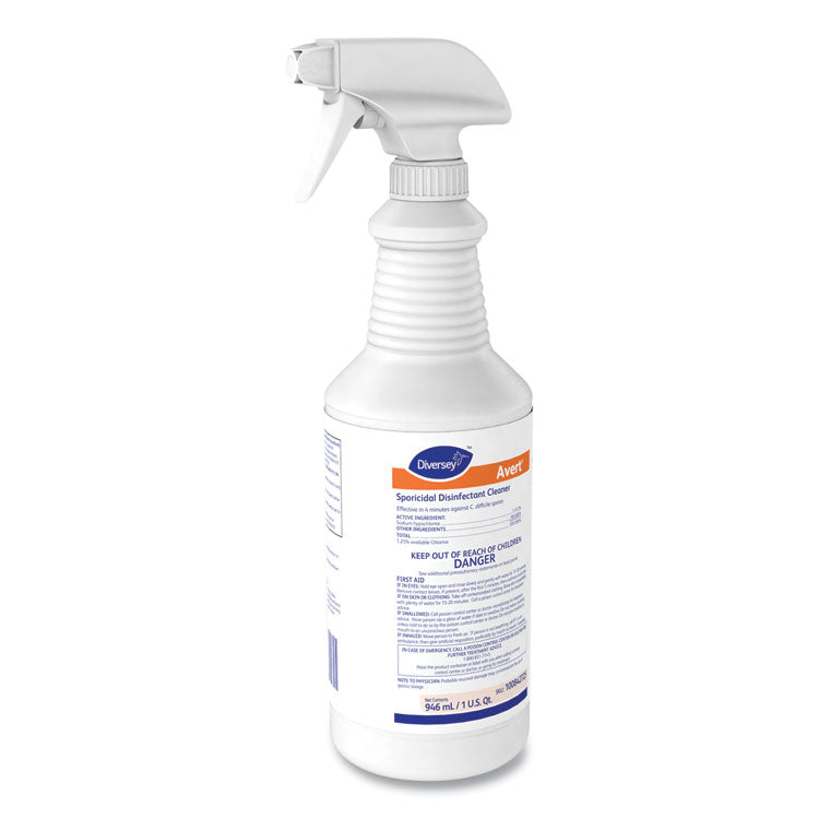 Diversey™ Avert Sporicidal Disinfectant Cleaner, 32 oz Spray Bottle, 12/Carton (DVO100842725)