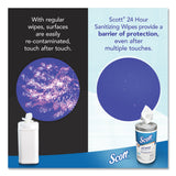 Scott® 24-Hour Sanitizing Wipes, 1-Ply, 4.5 x 8.25, Fresh, White, 75/Canister, 6 Canisters/Carton (KCC53609) Case of 6