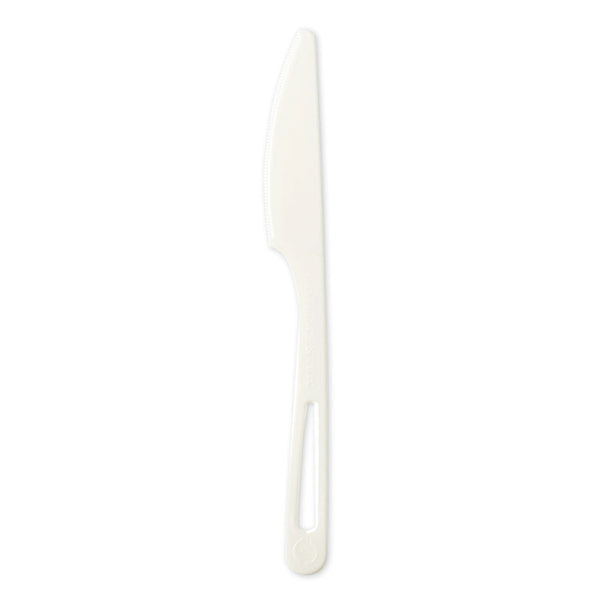 World Centric® TPLA Compostable Cutlery, Knife, 6.7", White, 1,000/Carton (WORKNPS6)