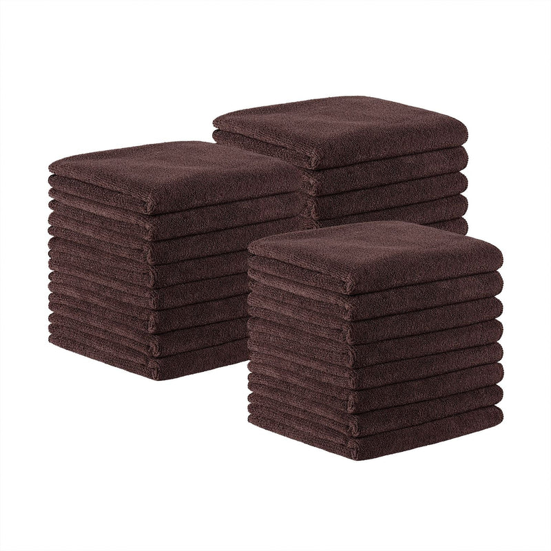 Arkwright Home Bck2U Terry Mircofiber Salon Towel 16x27 Brown (24/Pack) (PNP915109BR) 24/PK