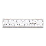 Westcott® Clear Flexible Acrylic Ruler, Standard/Metric, 6" (15 cm) Long, Clear, 12/Box (ACM17723) Box of 12