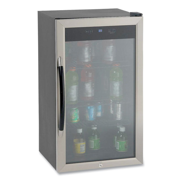 Avanti 3 Cu. Ft. Refrigerator/Beverage Cooler, 18.75 x 19.5 x 33.75, Black/Stainless Steel Framed Glass Door (AVABCA306SSIS) Each