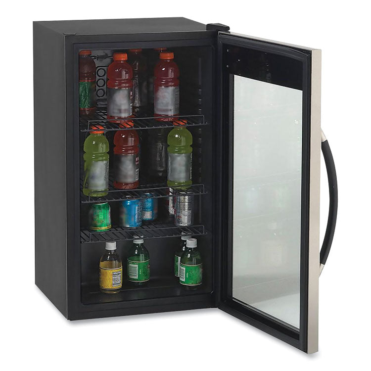 Avanti 3 Cu. Ft. Refrigerator/Beverage Cooler, 18.75 x 19.5 x 33.75, Black/Stainless Steel Framed Glass Door (AVABCA306SSIS) Each